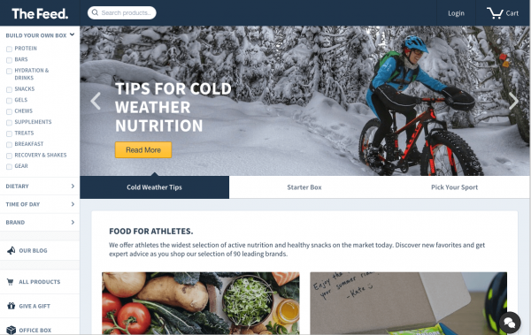 The Feed ecommerce homepage